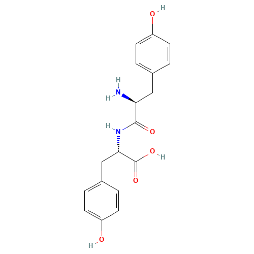 (2S)-2-[[(2S)-2-amino-3-(4-hydroxyphenyl)propanoyl]amino]-3-(4-hydroxyphenyl)propanoic acid (CAS: 1050-28-8) - Chemical Structure and Molecular Formula 
