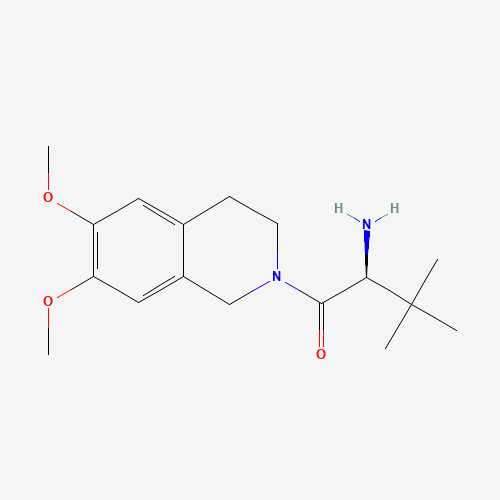 (2S)-2-amino-1-(6,7-dimethoxy-3,4-dihydro-1H-isoquinolin-2-yl)-3,3-dimethylbutan-1-one (CAS: 760165-36-4) - Chemical Structure and Molecular Formula 
