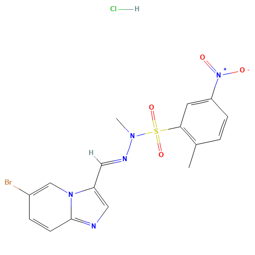 N-[(E)-(6-bromoimidazo[1,2-a]pyridin-3-yl)methylideneamino]-N,2-dimethyl-5-nitrobenzenesulfonamide;hydrochloride (CAS: 372196-77-5) - Related Chemical Product
