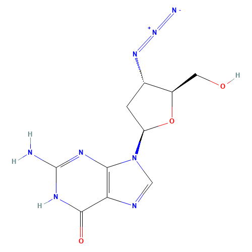 2-amino-9-[(2R,4S,5S)-4-azido-5-(hydroxymethyl)oxolan-2-yl]-3H-purin-6-one (CAS: 66323-46-4) - Related Chemical Product