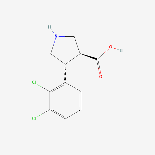 (3S,4R)-4-(2,3-dichlorophenyl)pyrrolidine-3-carboxylic acid (CAS: 1049978-56-4) - Chemical Structure and Molecular Formula 