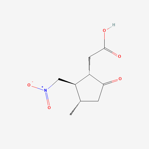 2-[(1S,2R,3S)-3-methyl-2-(nitromethyl)-5-oxocyclopentyl]acetic acid (CAS: 123000-45-3) - Chemical Structure and Molecular Formula 