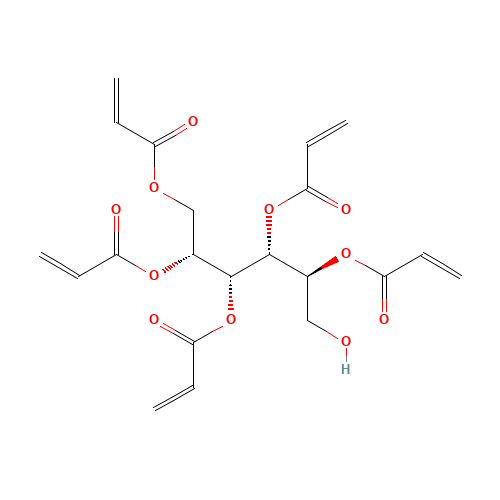 [(2R,3R,4R,5S)-6-hydroxy-2,3,4,5-tetra(prop-2-enoyloxy)hexyl] prop-2-enoate (CAS: 53123-67-4) - Chemical Structure and Molecular Formula 