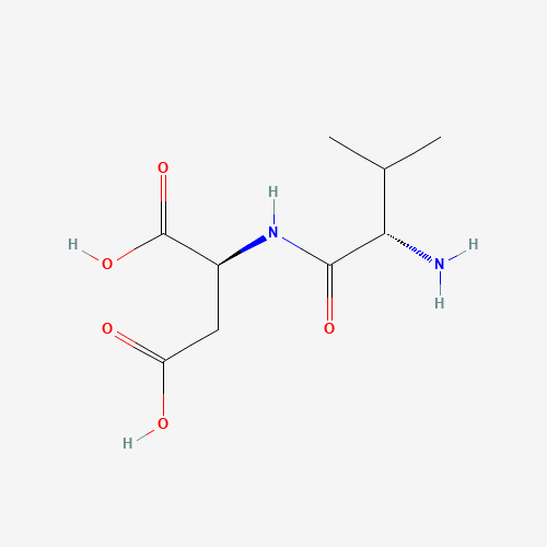 (2S)-2-[[(2S)-2-amino-3-methylbutanoyl]amino]butanedioic acid (CAS: 20556-16-5) - Chemical Structure and Molecular Formula 