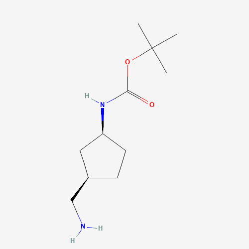 tert-butyl N-[(1S,3R)-3-(aminomethyl)cyclopentyl]carbamate (CAS: 774213-03-5) - Chemical Structure and Molecular Formula 