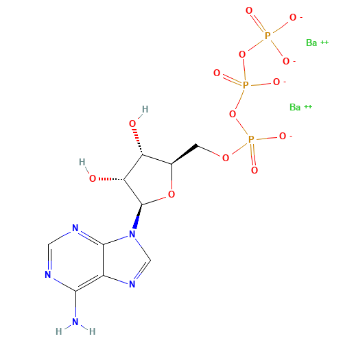 [[[(2R,3S,4R,5R)-5-(6-aminopurin-9-yl)-3,4-dihydroxyoxolan-2-yl]methoxy-oxidophosphoryl]oxy-oxidophosphoryl] phosphate;barium(2+) (CAS: 22887-44-1) - Chemical Structure and Molecular Formula 