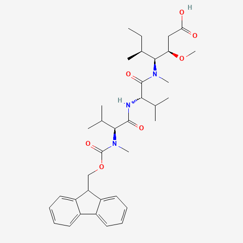 (3R,4S,5S)-4-[[(2S)-1-[[(2S)-2-[9H-fluoren-9-ylmethoxycarbonyl(methyl)amino]-3-methylbutanoyl]amino]-3-methyl-1-oxobutan-2-yl]-methylamino]-3-methoxy-5-methylheptanoic acid (CAS: 863971-44-2) - Related Chemical Product
