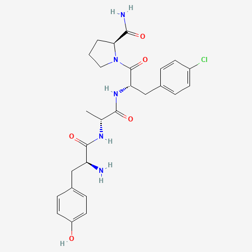 (2S)-1-[(2S)-2-[[(2R)-2-[[(2S)-2-amino-3-(4-hydroxyphenyl)propanoyl]amino]propanoyl]amino]-3-(4-chlorophenyl)propanoyl]pyrrolidine-2-carboxamide (CAS: 102029-97-0) - Chemical Structure and Molecular Formula 