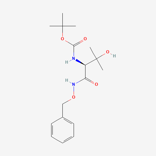 tert-butyl N-[(2S)-3-hydroxy-3-methyl-1-oxo-1-(phenylmethoxyamino)butan-2-yl]carbamate (CAS: 102507-19-7) - Chemical Structure and Molecular Formula 