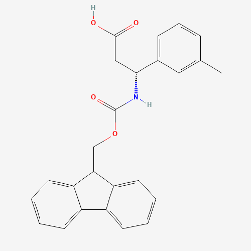 (3R)-3-(9H-fluoren-9-ylmethoxycarbonylamino)-3-(3-methylphenyl)propanoic acid (CAS: 507472-28-8) - Chemical Structure and Molecular Formula 