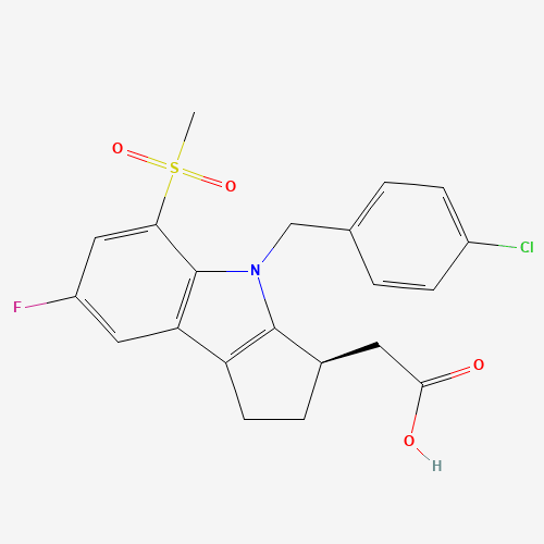 2-[(3R)-4-[(4-chlorophenyl)methyl]-7-fluoro-5-methylsulfonyl-2,3-dihydro-1H-cyclopenta[b]indol-3-yl]acetic acid (CAS: 571170-77-9) - Related Chemical Product