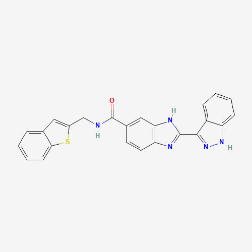 (2E)-N-(1-benzothiophen-2-ylmethyl)-2-(1,2-dihydroindazol-3-ylidene)benzimidazole-5-carboxamide (CAS: 518355-63-0) - Related Chemical Product