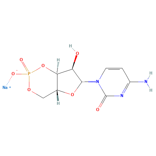 sodium;1-[(4aR,6R,7R,7aS)-7-hydroxy-2-oxido-2-oxo-4a,6,7,7a-tetrahydro-4H-furo[3,2-d][1,3,2]dioxaphosphinin-6-yl]-4-aminopyrimidin-2-one (CAS: 54925-33-6) - Chemical Structure and Molecular Formula 