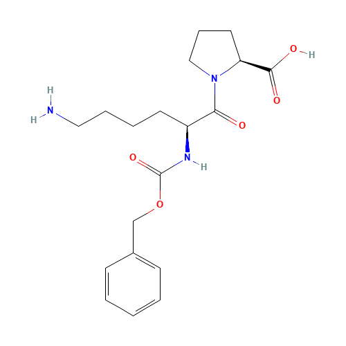 (2S)-1-[(2S)-6-amino-2-(phenylmethoxycarbonylamino)hexanoyl]pyrrolidine-2-carboxylic acid (CAS: 42001-60-5) - Chemical Structure and Molecular Formula 
