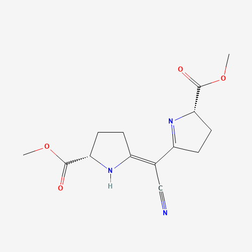 methyl (2S)-5-[(Z)-cyano-[(5S)-5-methoxycarbonylpyrrolidin-2-ylidene]methyl]-3,4-dihydro-2H-pyrrole-2-carboxylate (CAS: 105251-49-8) - Related Chemical Product
