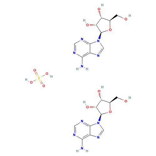 (2R,3R,4S,5R)-2-(6-aminopurin-9-yl)-5-(hydroxymethyl)oxolane-3,4-diol;sulfuric acid (CAS: 64503-27-1) - Chemical Structure and Molecular Formula 