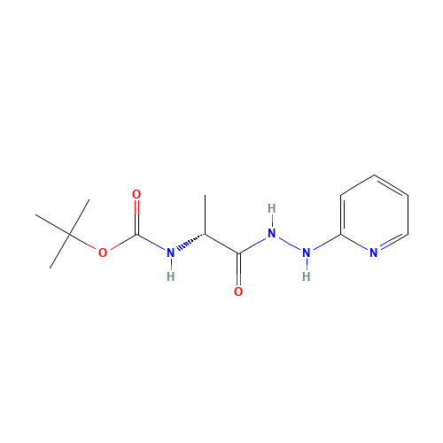 tert-butyl N-[(2R)-1-oxo-1-(2-pyridin-2-ylhydrazinyl)propan-2-yl]carbamate (CAS: 915375-27-8) - Chemical Structure and Molecular Formula 