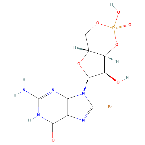 9-[(4aR,6R,7R,7aS)-2,7-dihydroxy-2-oxo-4a,6,7,7a-tetrahydro-4H-furo[3,2-d][1,3,2]dioxaphosphinin-6-yl]-2-amino-8-bromo-3H-purin-6-one (CAS: 31356-94-2) - Related Chemical Product
