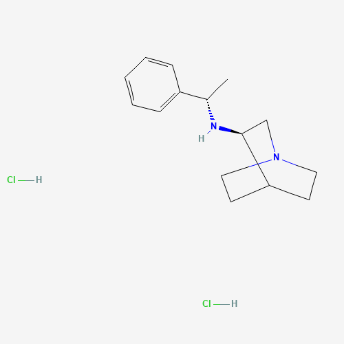 (3R)-N-[(1S)-1-phenylethyl]-1-azabicyclo[2.2.2]octan-3-amine;hydrochloride (CAS: 120570-09-4) - Chemical Structure and Molecular Formula 