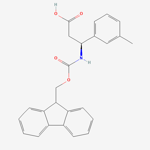 (3S)-3-(9H-fluoren-9-ylmethoxycarbonylamino)-3-(3-methylphenyl)propanoic acid (CAS: 501015-27-6) - Chemical Structure and Molecular Formula 