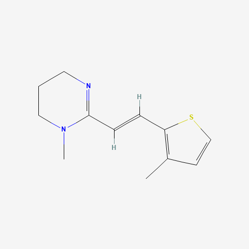 1-methyl-2-[(E)-2-(3-methylthiophen-2-yl)ethenyl]-5,6-dihydro-4H-pyrimidine (CAS: 20574-50-9) - Chemical Structure and Molecular Formula 