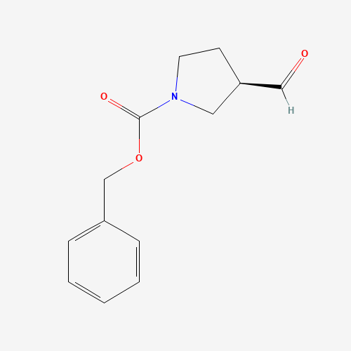 benzyl (3R)-3-formylpyrrolidine-1-carboxylate (CAS: 1212062-74-2) - Chemical Structure and Molecular Formula 