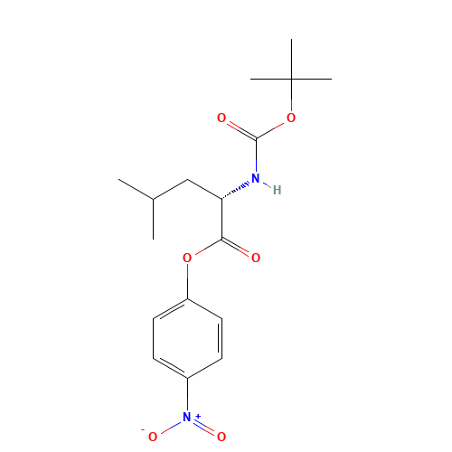 (4-nitrophenyl) (2S)-4-methyl-2-[(2-methylpropan-2-yl)oxycarbonylamino]pentanoate (CAS: 3350-19-4) - Chemical Structure and Molecular Formula 