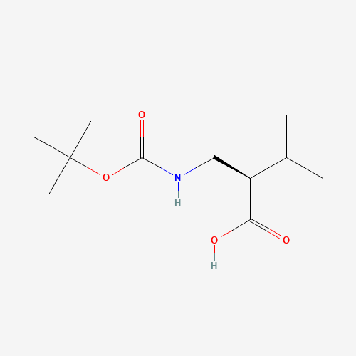 (2R)-3-methyl-2-[[(2-methylpropan-2-yl)oxycarbonylamino]methyl]butanoic acid (CAS: 191664-14-9) - Chemical Structure and Molecular Formula 
