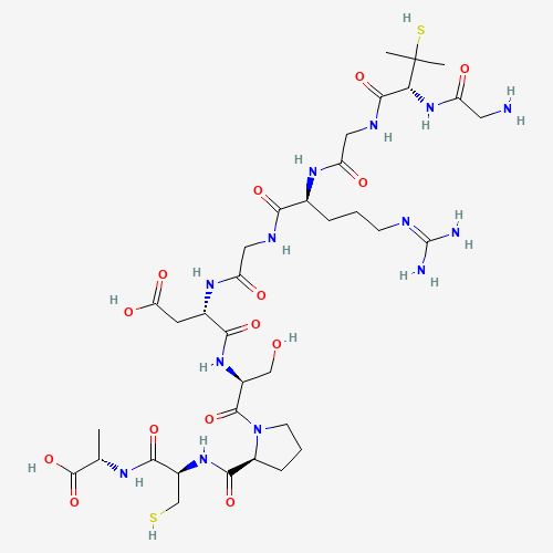 (3S)-3-[[2-[[(2S)-2-[[2-[[(2R)-2-[(2-aminoacetyl)amino]-3-methyl-3-sulfanylbutanoyl]amino]acetyl]amino]-5-(diaminomethylideneamino)pentanoyl]amino]acetyl]amino]-4-[[(2S)-1-[(2S)-2-[[(2R)-1-[[(1S)-1-carboxyethyl]amino]-1-oxo-3-sulfanylpropan-2-yl]carbamoyl (CAS: 126716-28-7) - Related Chemical Product
