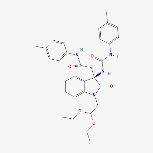 2-[(3R)-1-(2,2-diethoxyethyl)-3-[(4-methylphenyl)carbamoylamino]-2-oxoindol-3-yl]-N-(4-methylphenyl)acetamide (CAS: 199800-49-2) - Related Chemical Product