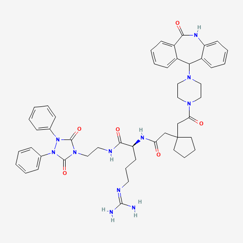(2S)-5-(diaminomethylideneamino)-N-[2-(3,5-dioxo-1,2-diphenyl-1,2,4-triazolidin-4-yl)ethyl]-2-[[2-[1-[2-oxo-2-[4-(6-oxo-5,11-dihydrobenzo[c][1]benzazepin-11-yl)piperazin-1-yl]ethyl]cyclopentyl]acetyl]amino]pentanamide (CAS: 246146-55-4) - Related Chemical Product
