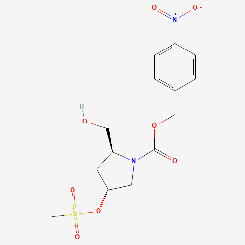 (4-nitrophenyl)methyl (2S,4R)-2-(hydroxymethyl)-4-methylsulfonyloxypyrrolidine-1-carboxylate (CAS: 127626-37-3) - Related Chemical Product