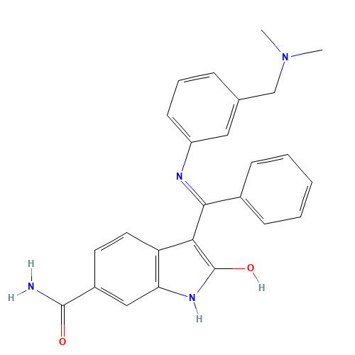 (3Z)-3-[[3-[(dimethylamino)methyl]anilino]-phenylmethylidene]-2-oxo-1H-indole-6-carboxamide (CAS: 334949-59-6) - Related Chemical Product