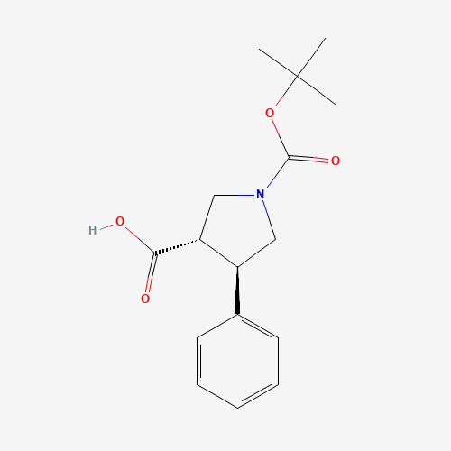 (3S,4R)-1-[(2-methylpropan-2-yl)oxycarbonyl]-4-phenylpyrrolidine-3-carboxylic acid (CAS: 884048-45-7) - Related Chemical Product