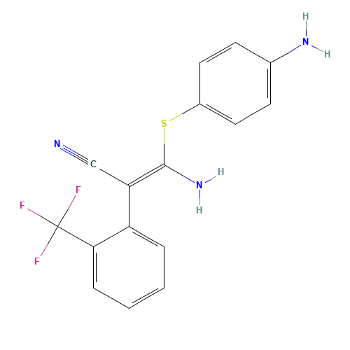 (Z)-3-amino-3-(4-aminophenyl)sulfanyl-2-[2-(trifluoromethyl)phenyl]prop-2-enenitrile (CAS: 305350-87-2) - Related Chemical Product
