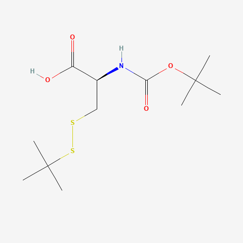 (2R)-3-(tert-butyldisulfanyl)-2-[(2-methylpropan-2-yl)oxycarbonylamino]propanoic acid (CAS: 30044-61-2) - Chemical Structure and Molecular Formula 