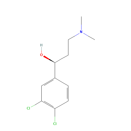 (1S)-1-(3,4-dichlorophenyl)-3-(dimethylamino)propan-1-ol (CAS: 161229-01-2) - Chemical Structure and Molecular Formula 