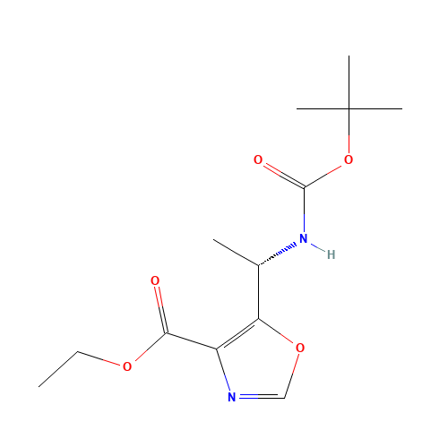 ethyl 5-[(1S)-1-[(2-methylpropan-2-yl)oxycarbonylamino]ethyl]-1,3-oxazole-4-carboxylate (CAS: 672310-07-5) - Related Chemical Product