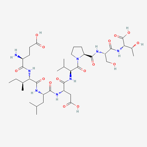 (4S)-4-amino-5-[[(2S,3S)-1-[[(2S)-1-[[(2S)-3-carboxy-1-[[(2S)-1-[(2S)-2-[[(2S)-1-[[(1S,2R)-1-carboxy-2-hydroxypropyl]amino]-3-hydroxy-1-oxopropan-2-yl]carbamoyl]pyrrolidin-1-yl]-3-methyl-1-oxobutan-2-yl]amino]-1-oxopropan-2-yl]amino]-4-methyl-1-oxopentan- (CAS: 136466-51-8) - Related Chemical Product