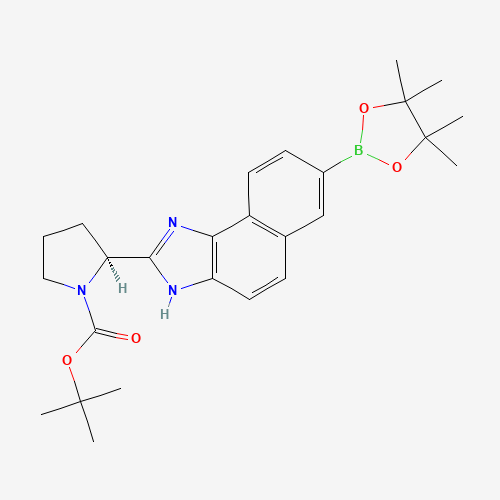 tert-butyl (2S)-2-[7-(4,4,5,5-tetramethyl-1,3,2-dioxaborolan-2-yl)-3H-benzo[e]benzimidazol-2-yl]pyrrolidine-1-carboxylate (CAS: 1309945-27-4) - Related Chemical Product