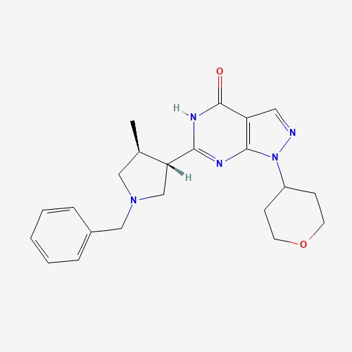 6-[(3S,4S)-1-benzyl-4-methylpyrrolidin-3-yl]-1-(oxan-4-yl)-2H-pyrazolo[3,4-d]pyrimidin-4-one (CAS: 1082743-70-1) - Related Chemical Product