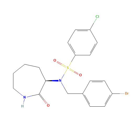 N-[(4-bromophenyl)methyl]-4-chloro-N-[(3R)-2-oxoazepan-3-yl]benzenesulfonamide (CAS: 851600-86-7) - Related Chemical Product