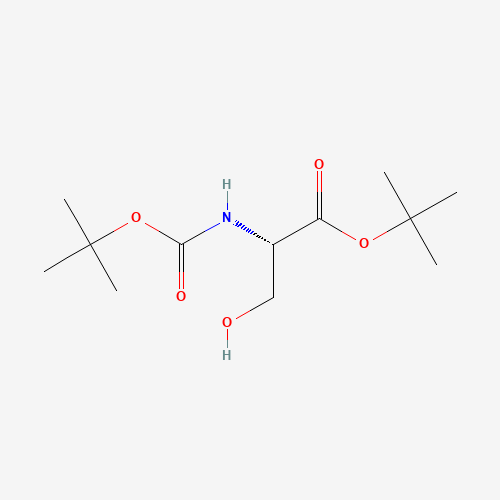 tert-butyl (2S)-3-hydroxy-2-[(2-methylpropan-2-yl)oxycarbonylamino]propanoate (CAS: 7738-22-9) - Chemical Structure and Molecular Formula 
