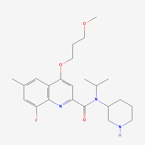 8-fluoro-4-(3-methoxypropoxy)-6-methyl-N-[(3R)-piperidin-3-yl]-N-propan-2-ylquinoline-2-carboxamide (CAS: 1078203-42-5) - Related Chemical Product