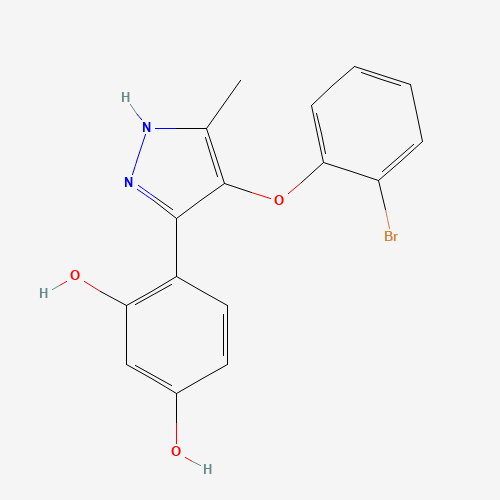 (4Z)-4-[4-(2-bromophenoxy)-5-methyl-1,2-dihydropyrazol-3-ylidene]-3-hydroxycyclohexa-2,5-dien-1-one (CAS: 311809-91-3) - Chemical Structure and Molecular Formula 