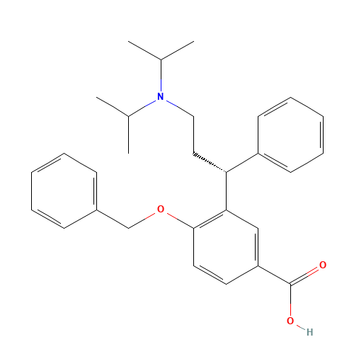 3-[(1R)-3-[di(propan-2-yl)amino]-1-phenylpropyl]-4-phenylmethoxybenzoic acid (CAS: 754159-68-7) - Related Chemical Product