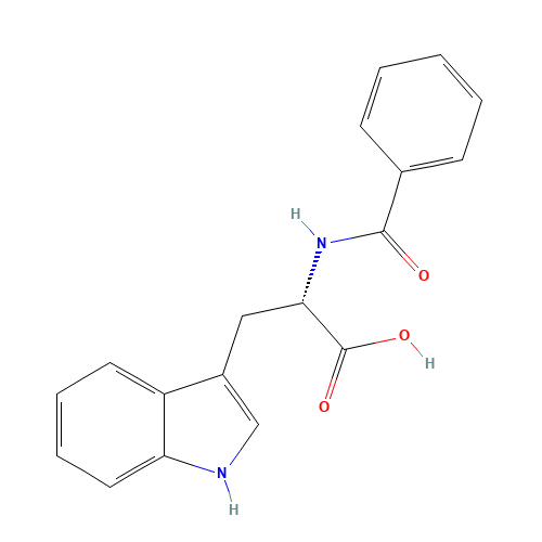 (2S)-2-benzamido-3-(1H-indol-3-yl)propanoic acid (CAS: 4302-66-3) - Chemical Structure and Molecular Formula 