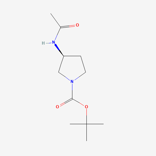 tert-butyl (3S)-3-acetamidopyrrolidine-1-carboxylate (CAS: 114636-37-2) - Chemical Structure and Molecular Formula 