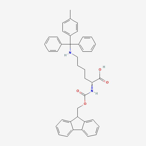 (2R)-2-(9H-fluoren-9-ylmethoxycarbonylamino)-6-[[(4-methylphenyl)-diphenylmethyl]amino]hexanoic acid (CAS: 198544-94-4) - Chemical Structure and Molecular Formula 