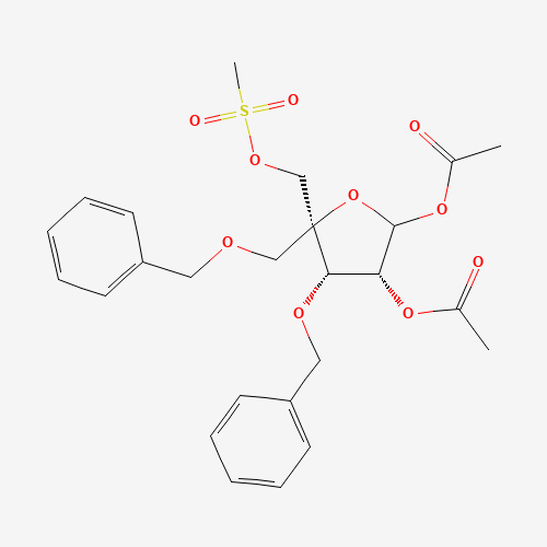 [(3R,4S,5S)-2-acetyloxy-5-(methylsulfonyloxymethyl)-4-phenylmethoxy-5-(phenylmethoxymethyl)oxolan-3-yl] acetate (CAS: 221229-65-8) - Related Chemical Product
